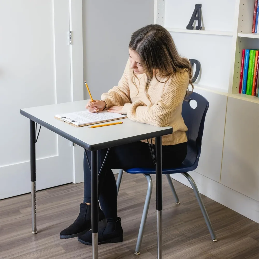 Silla de pila para estudiantes escolares, asiento moldeado lujoso y cómodo con marco remachado robusto, altura del asiento, paquete de 4 sillas de 18 pulgadas