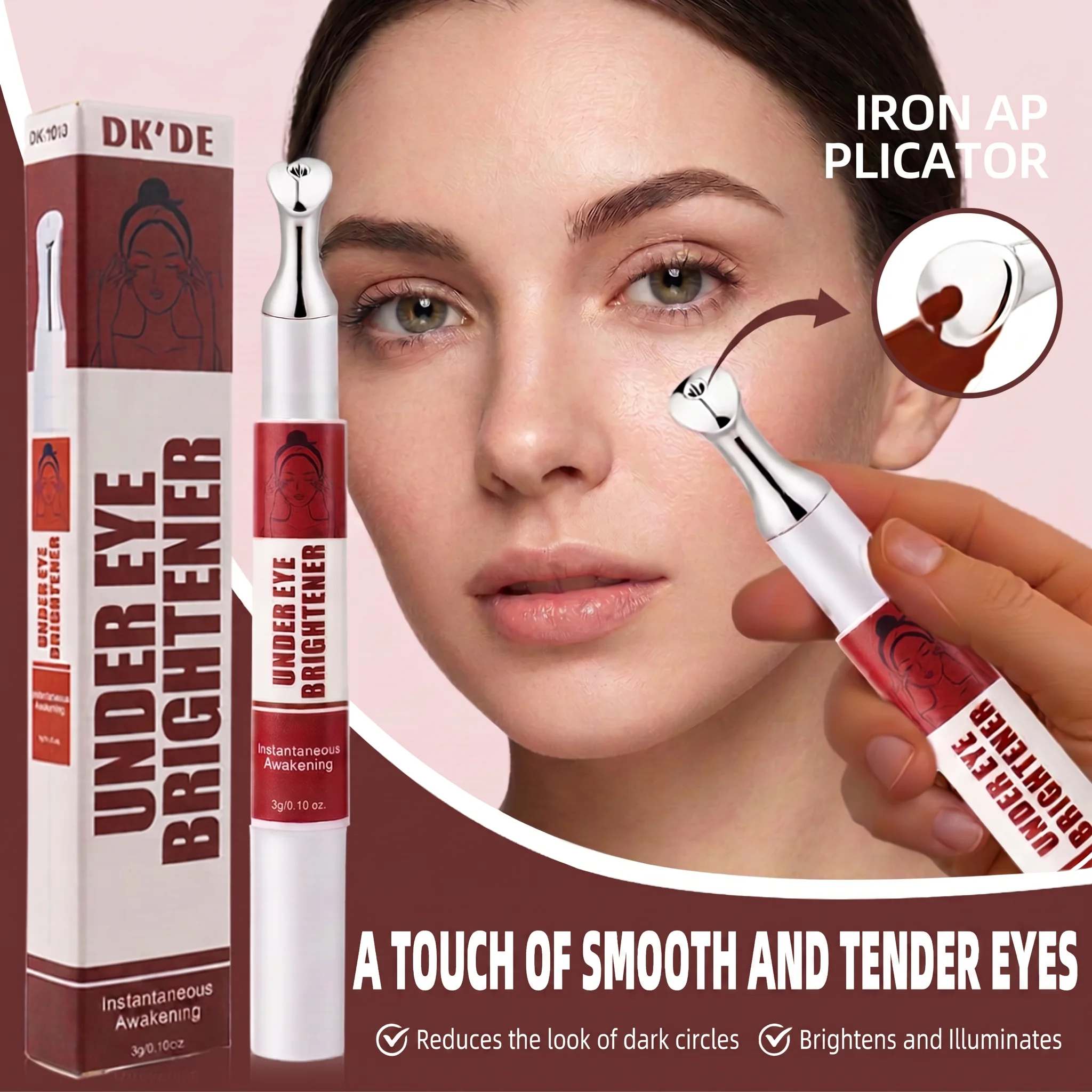 DKDE Under Eye Cream For Dark Circles Brighten Anti-wrinkle Anti-aging De-Puffing Smooth Firm Hydrating Nourishing 3 Colors Opt