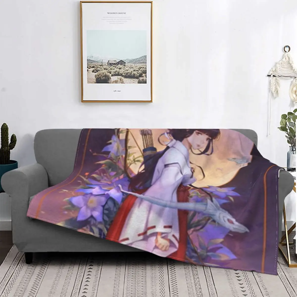 

Inuvintage Fleece Throw Blanket anime japan cartoon cool otaku Blankets for Home Outdoor Super Soft Bedding Throws