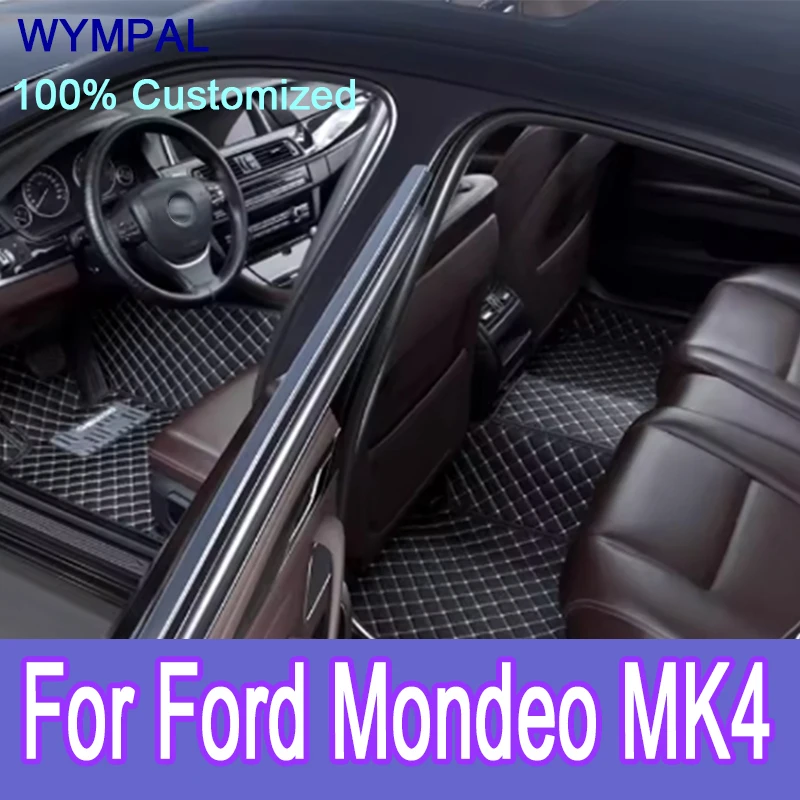 

Роскошные автомобильные коврики на заказ для Ford Mondeo MK4 2008 2009 2010 2011, роскошные кожаные автомобильные коврики для мужчин и женщин, полные