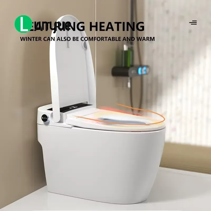 CUPC Certified Floor Mounted Smart Toilet Automatic Flush Electric Bidet Ceramic Bathroom Commode with Remote Control Modern