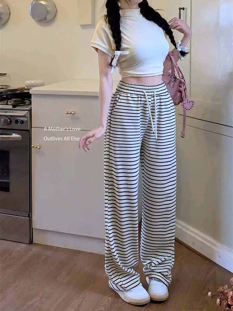 

Широкие брюки Y2K, кожаные женские весенне-летние брюки с поясом с допамином, универсальные двусторонние функциональные брюки в английском стиле для путешествий