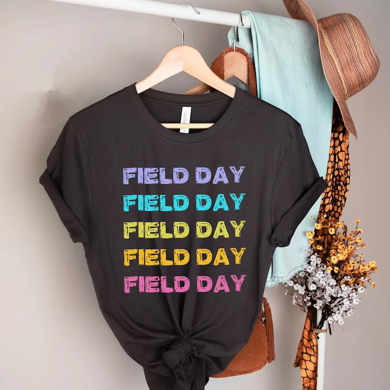 Teacher Life Shirt It's Field Day Shirt For shirt Elementary Field Day Shirts Admin Short Sleeve Top Tees O Neck 100% cctton y2k