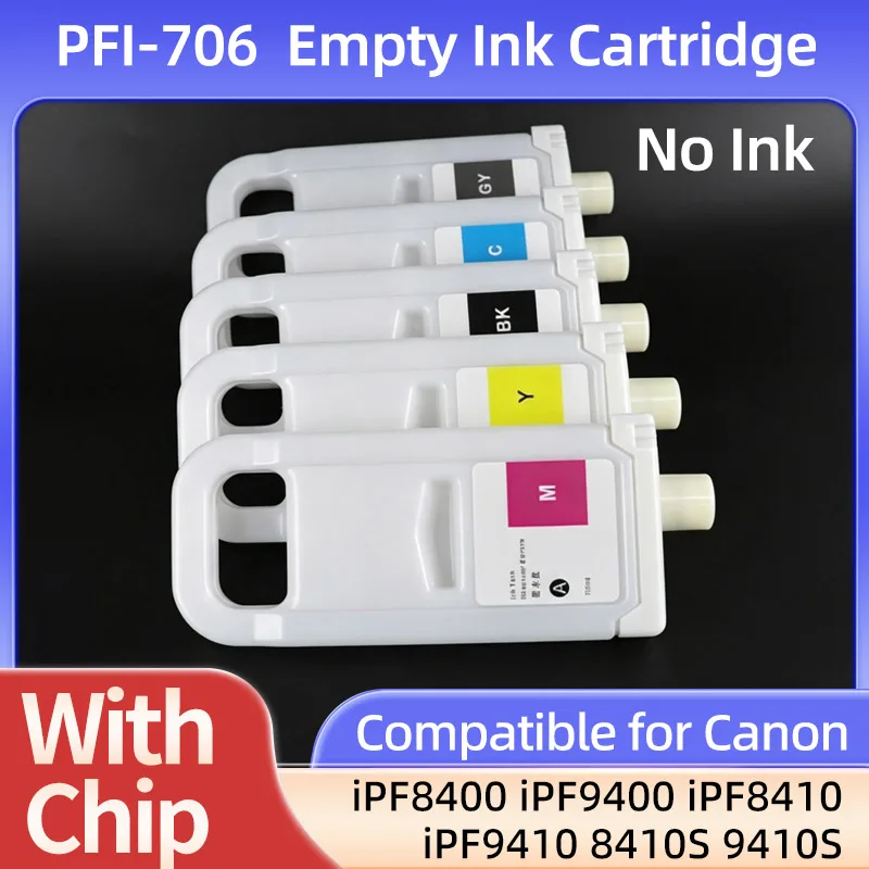 1PCS PFI-706 PFI706 Empty Refill Ink Cartridge Compatible For Canon iPF8300 iPF8400 iPF9400 Printer With oner time chip