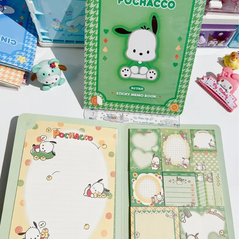 Sanria Anime Hello Kitty Notebook Sticky Note N Times Stickers Kuromi Cinnamoroll melody Notepad Letter Paper Student Stationery