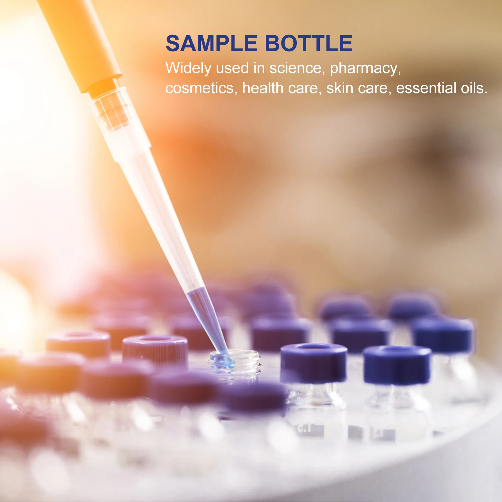 

100pcs 2ml Injection Vials Cap Pads Sampling Vial Glass Bottle Screw Caps Sampling Glass Bottles HPLC Equipment