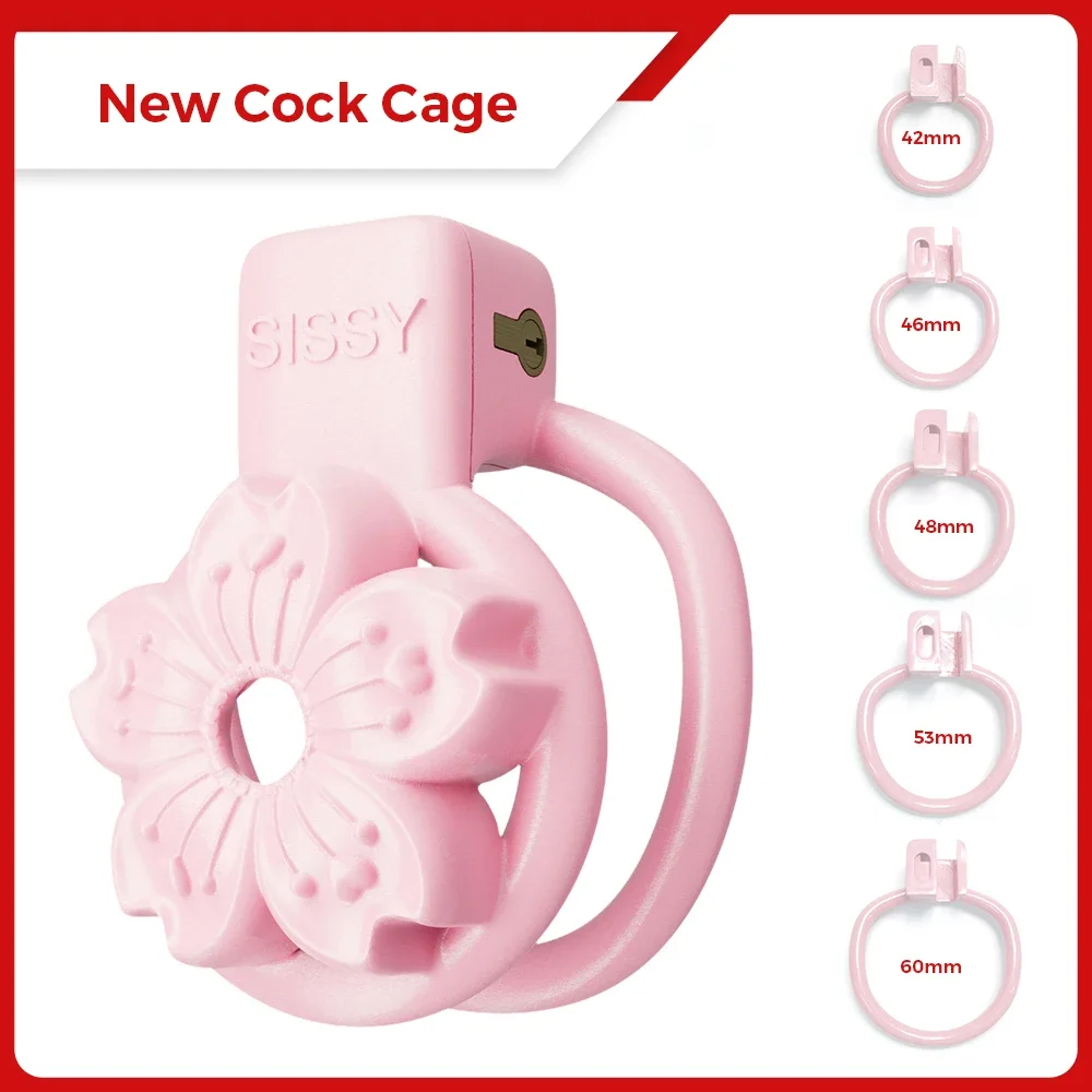 BDSM SISSY Petal Chastity Cage Devices Cock Cage with Stealth Lock Ring with Stealth Lock Ring Sex Tool For Men Adult Sex Toys