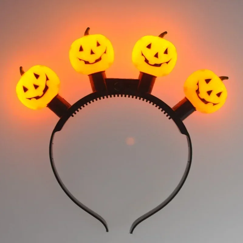 

Halloween Pumpkin Skull Headband Ghost Festival Led Light Hair Band Trick or Treat Happy Halloween Party Decorations 2024