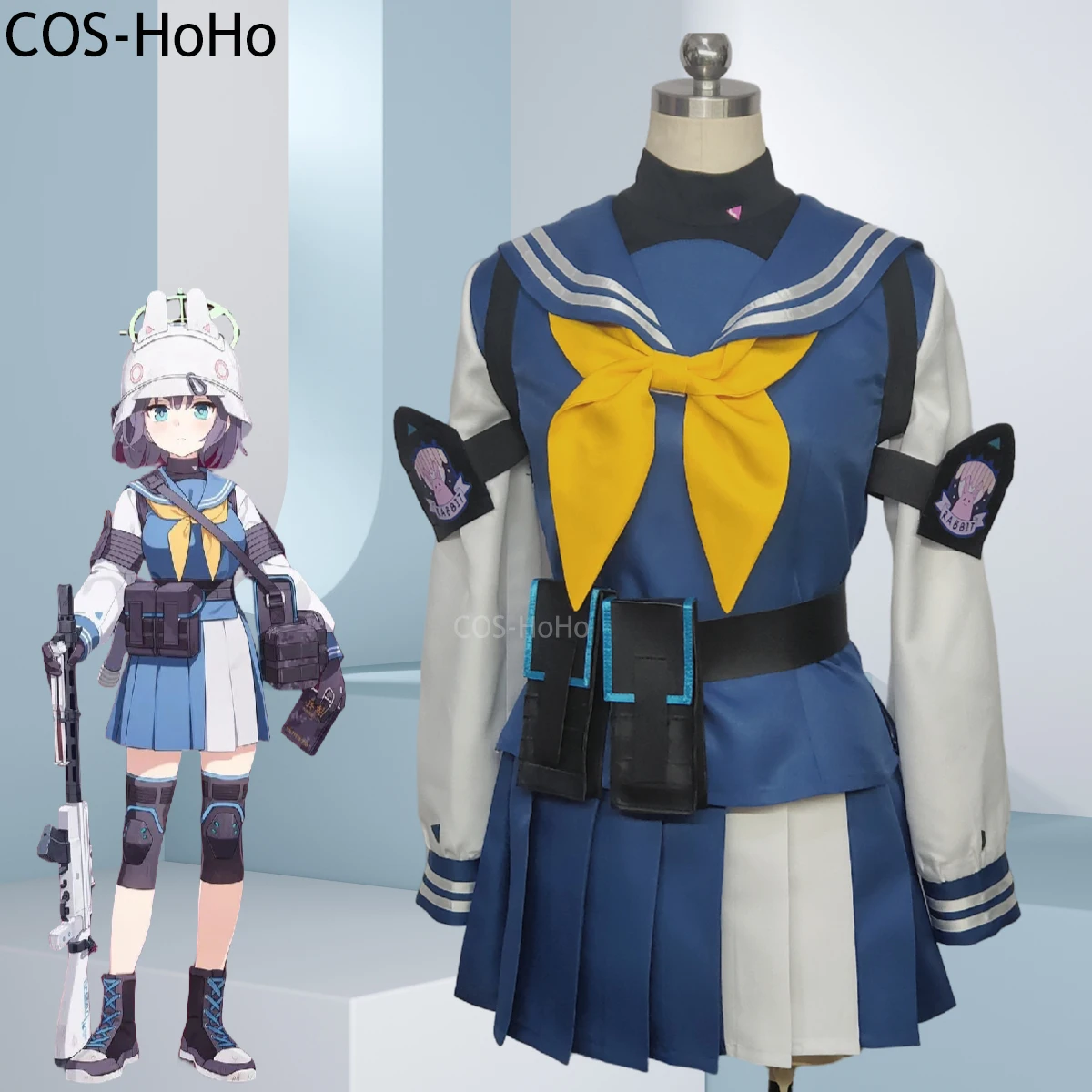 COS-HoHo Blue Archive Sorai Saki Sail Suit Lovely Rabbit Team Uniform Costume Cosplay Halloween Carnival Party Role Play Outfit