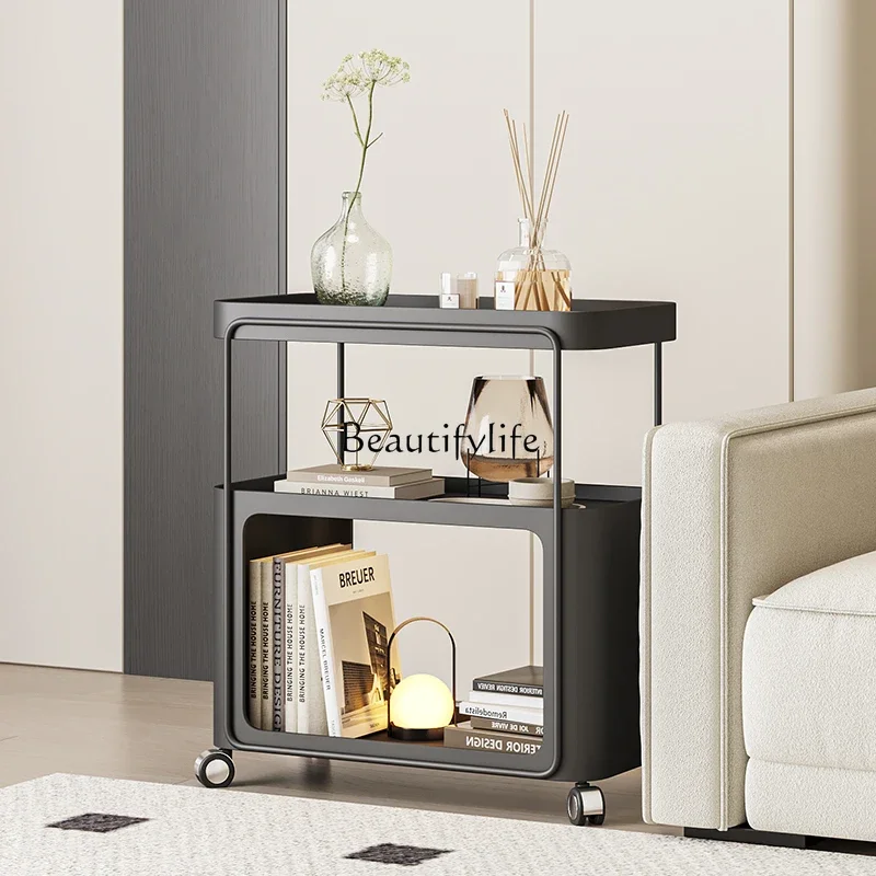 

yj7 Movable Coffee Table Storage Rack with Wheels Modern Simple Living Room Coffee Table