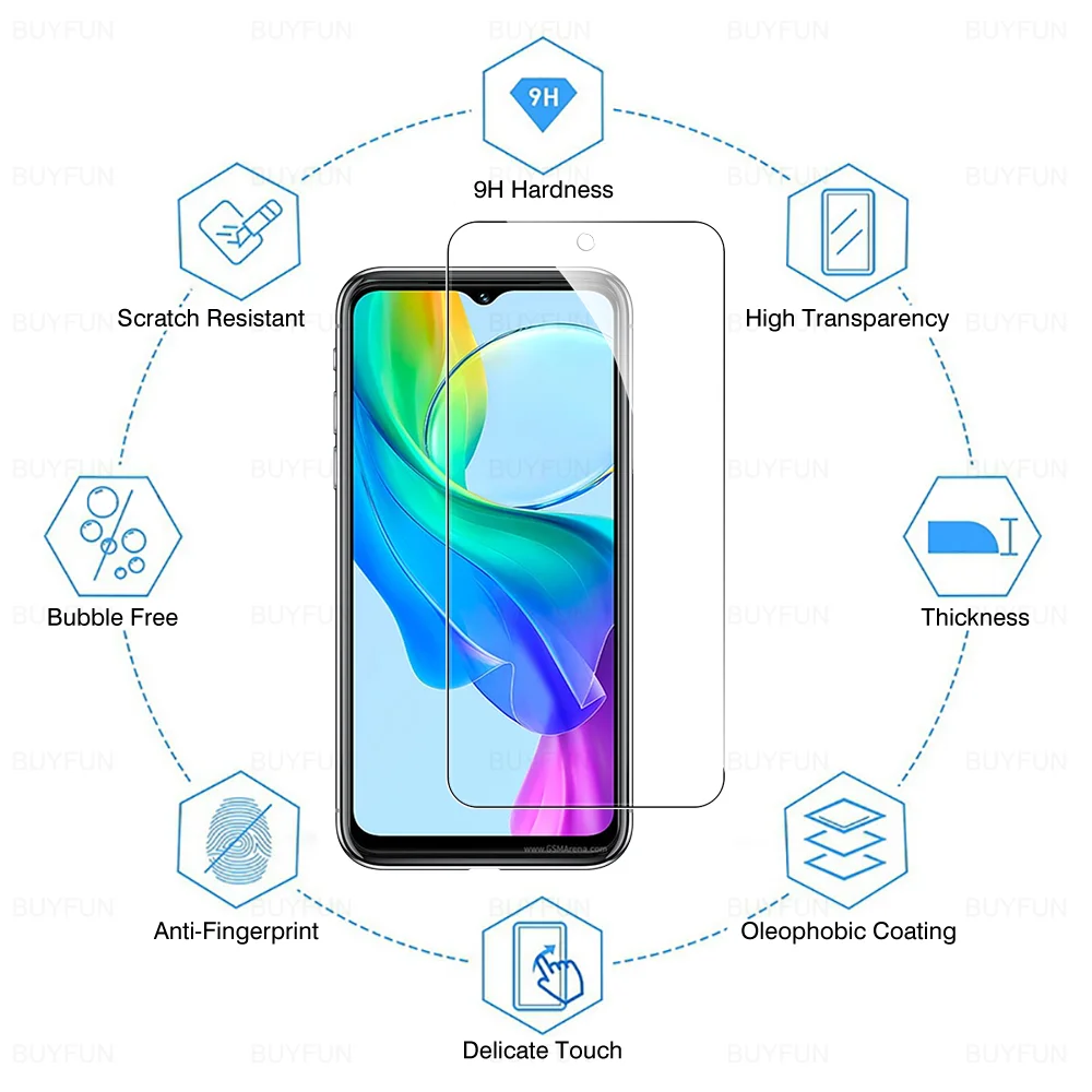 6-in-1 Full Cover Tempered Glass For vivo Y03 5G Camera Lens Protect Film For VIVO vivoY03 vivo y03 Y 03 03Y HD Screen Protector