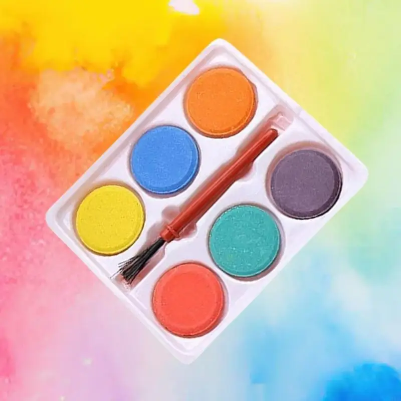 6 Color Watercolor Paint and Valentines Day Card Set For Kid Student Classroom Exchange Game Prize School Party Supplies