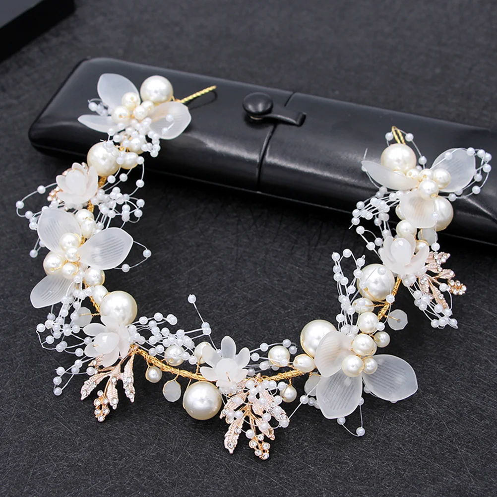 

Pearl Flower Headdress Hair Accessory Headband Crown Headgear Bridal Hairband Bridesmaid Accessories Alloy Wedding Jewelry