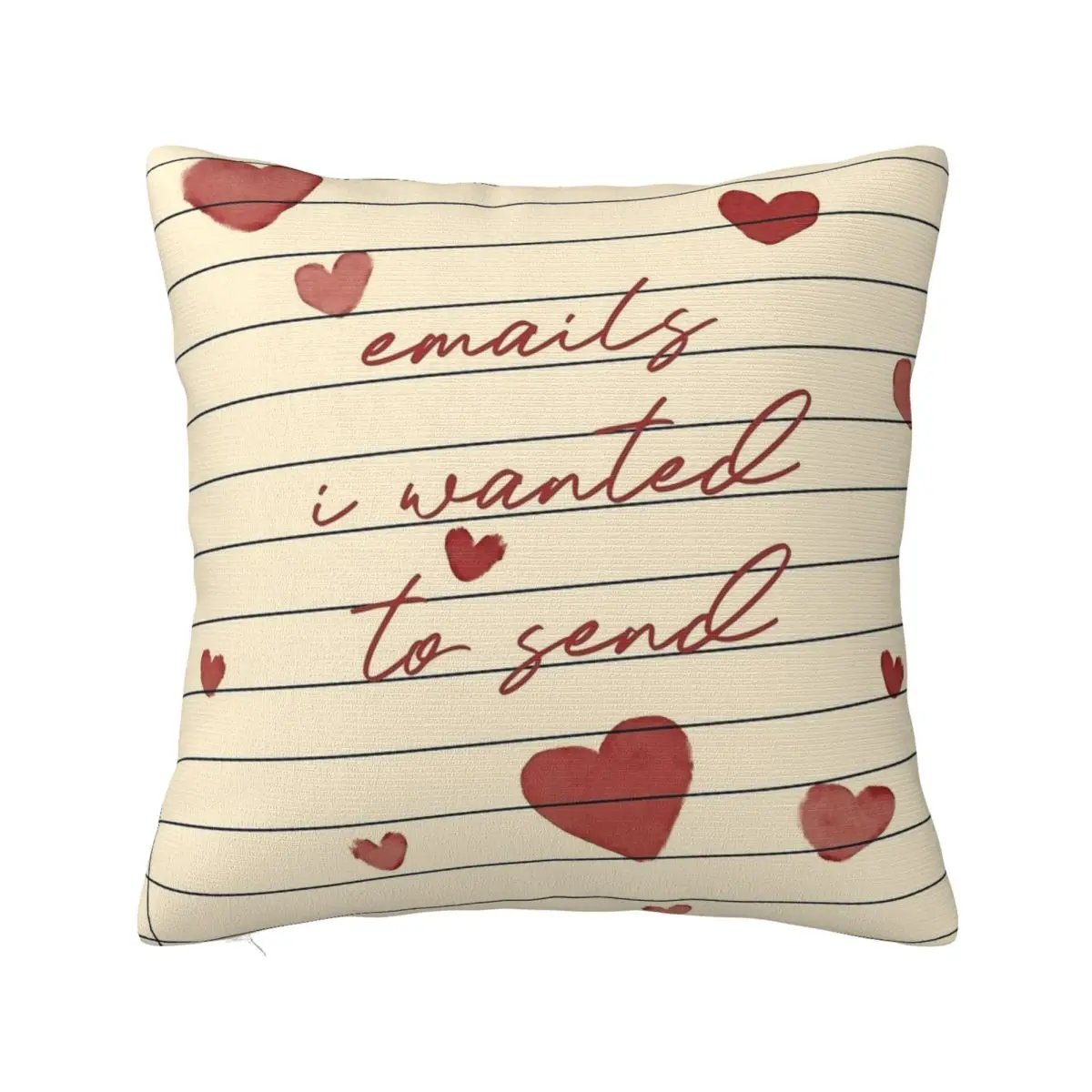 Sabrina Carpenter Valentine Emails I Can't Send Pillowcase Printed Polyester Cushion Cover Throw Pillow Case Cover Car Zipper