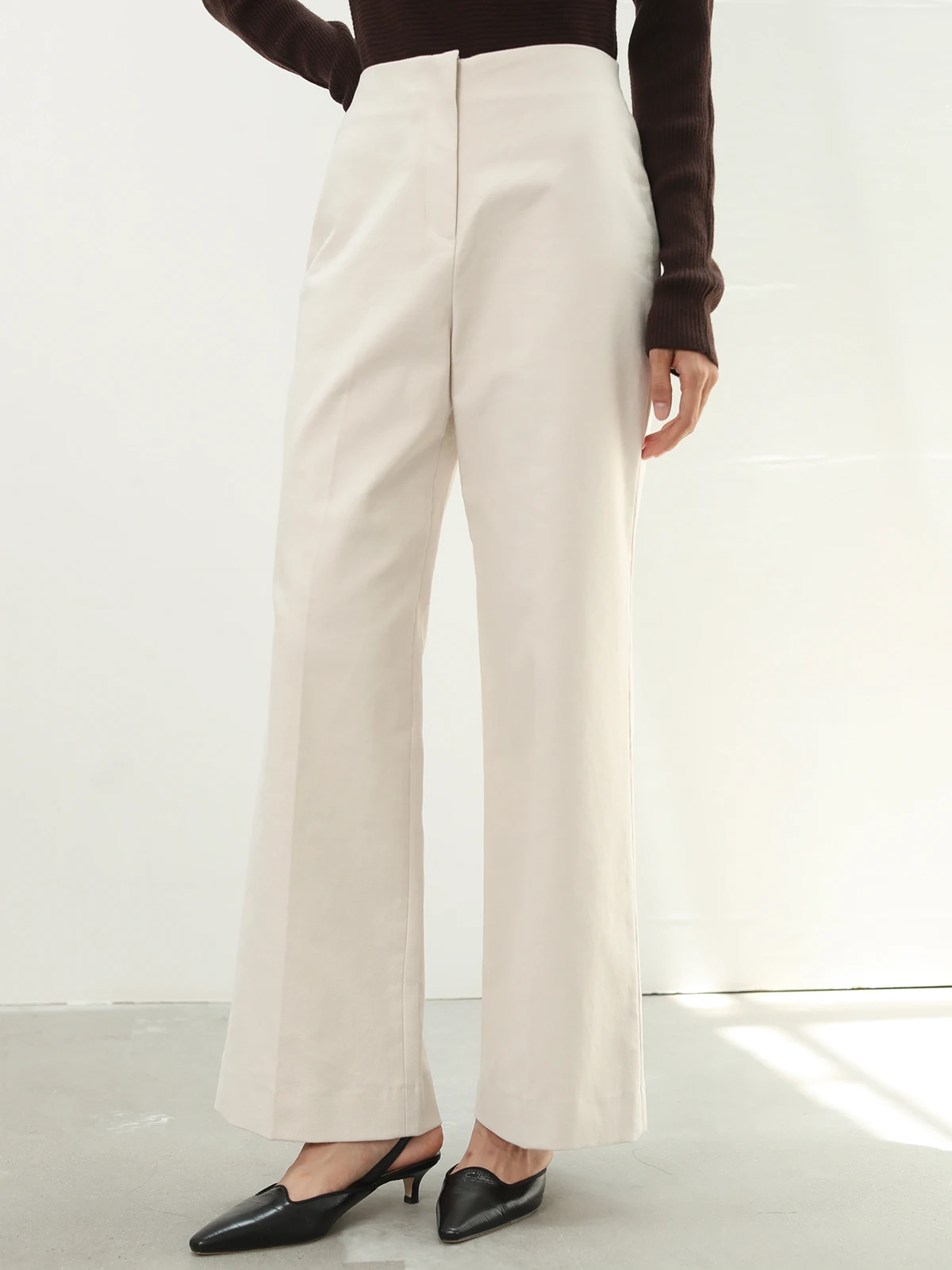 

Masbello New Commuter High Waist Straight Leg Suit Pants Women Autumn Winter Slimming OL Loose Wide Leg Long Trousers