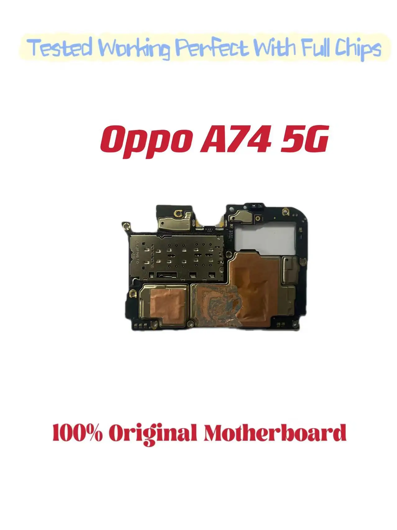 Original Unlocked Main Board for OPPO A74 5G Mainboard Motherboard with Chips Circuits, Flex Cable