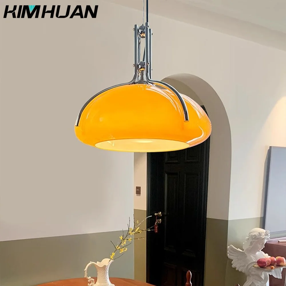 

Pumpkin Glass Pendant Lights Bauhaus Retro Dining Room Lighting Fixtures Home Decoration Bedroom Bedside Hanging Lamps