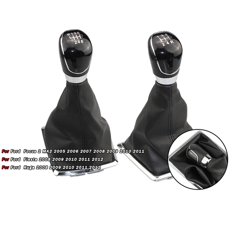 

5/6 Speed Gear Shift Lever & Dust Boot for Ford Focus MK2 -Car Transmission Shifter Knob, Durable Auto Interior Accessories