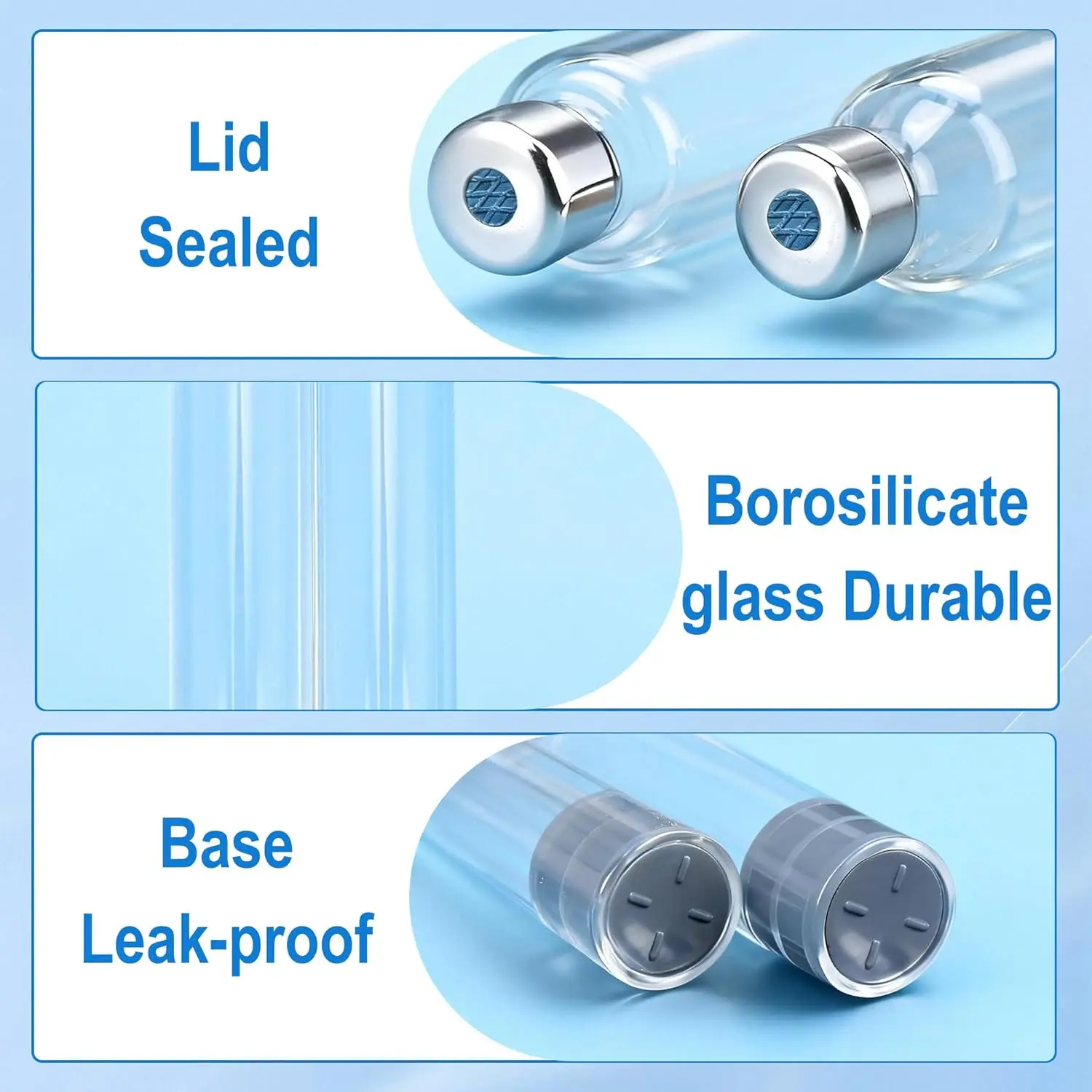 50/20/10 Pack 3ml Empty Glass Cartridges for Peptide Pen V1 V2 Pens with 11mm Long Stopper Sterilized Individually Wrapped
