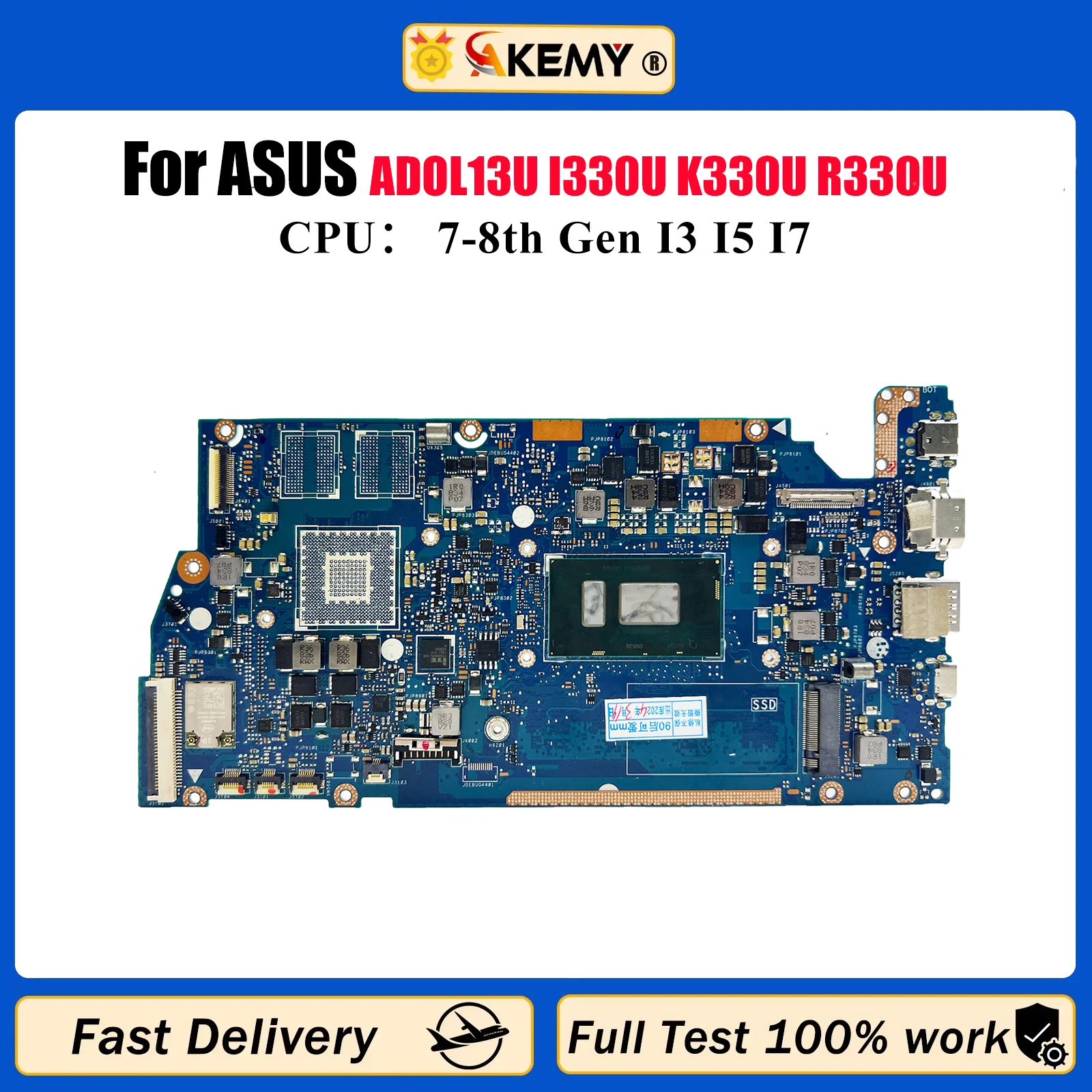 

X330UA Материнская плата для ноутбука ASUS X330U ADOL13U I330U K330U R330U V330U S330U X330UN X330UL X330UF Материнская плата с процессором I3 I5 I7