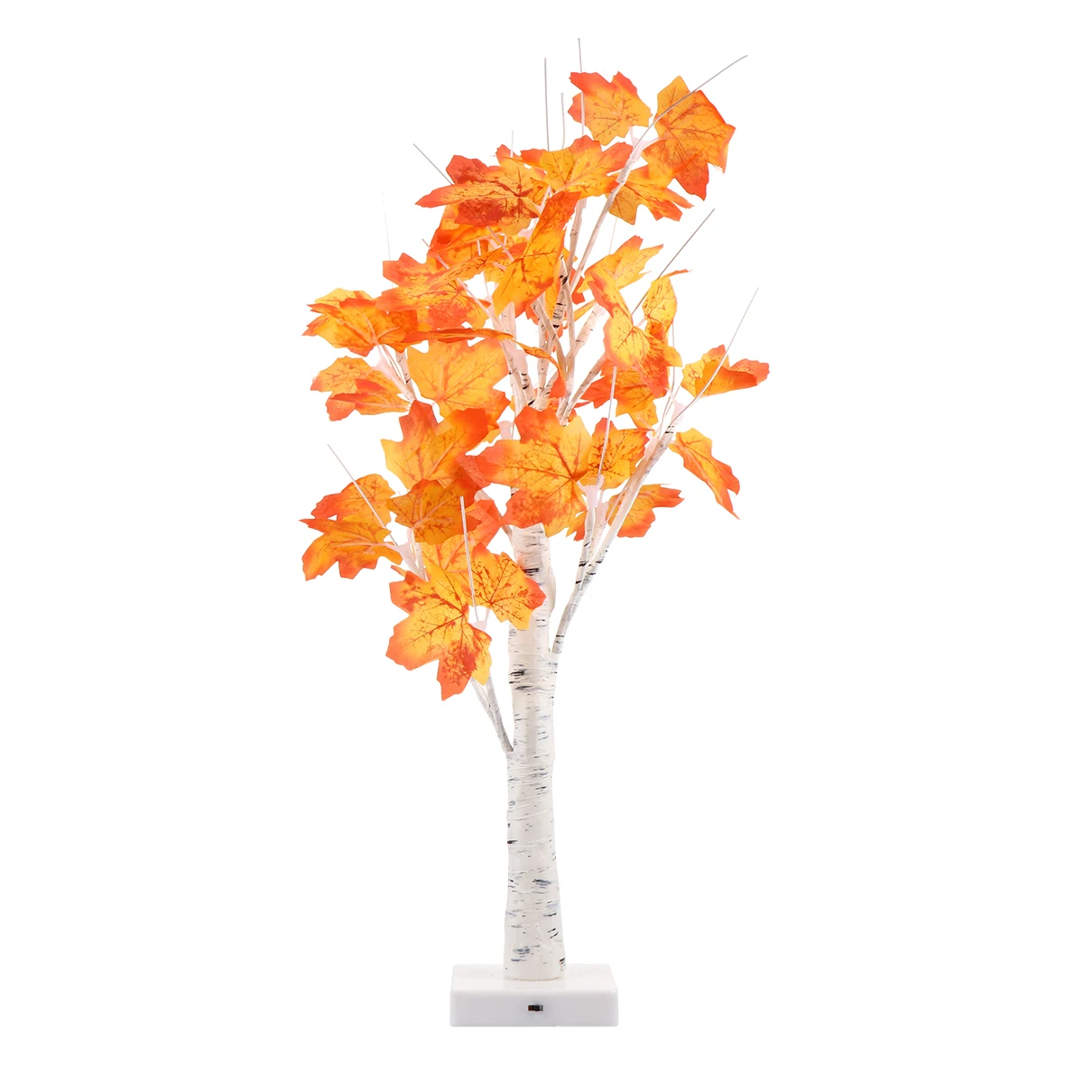 

Plastic Maple Tree Lights Decorative Outdoor Yard Ginkgo Shape Festive Atmosphere Plants Lamp Decor Tree Light Orange