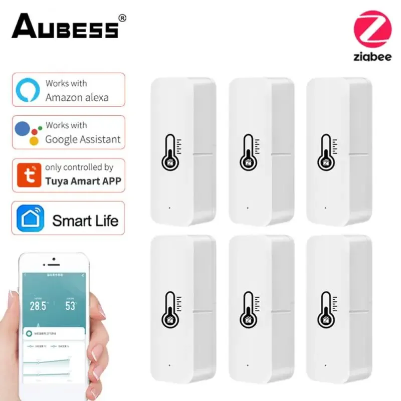 ZigBee Smart Temperature And Humidity Sensor Smart Home Security Tuya Smart Life APP Control Work With Alexa Google Home