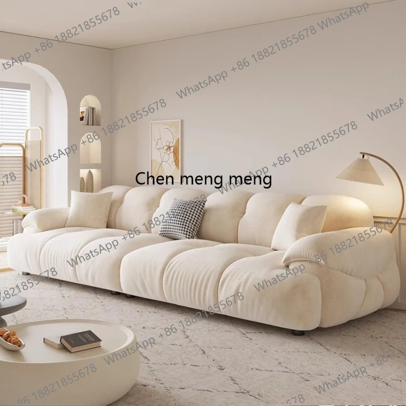 Cat Scratch Fabric Sofa Living Room Home Cream Style Armchair Velvet Office Sofa Straight Row Lounges Couch Furniture Home