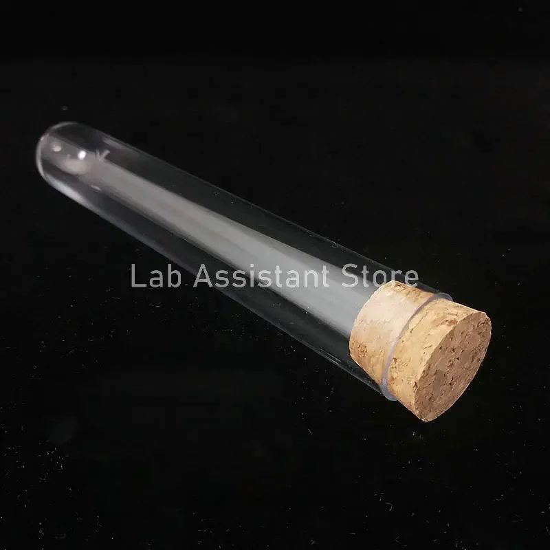 50pcs/100pcs Clear Lab Round Bottom Plastic Test Tubes with Cork Party Candy Bottle Wedding gift tube School Experiment