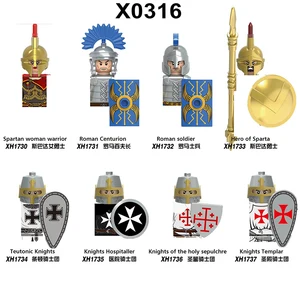 Mittelalterliche Ritter -Bausteine, Warriors Warrior Soldiers, Guards Heart Hospital, Teutonic Battle Pastor Gift 6 Hauptverkäufe LEGO Coracao - №2