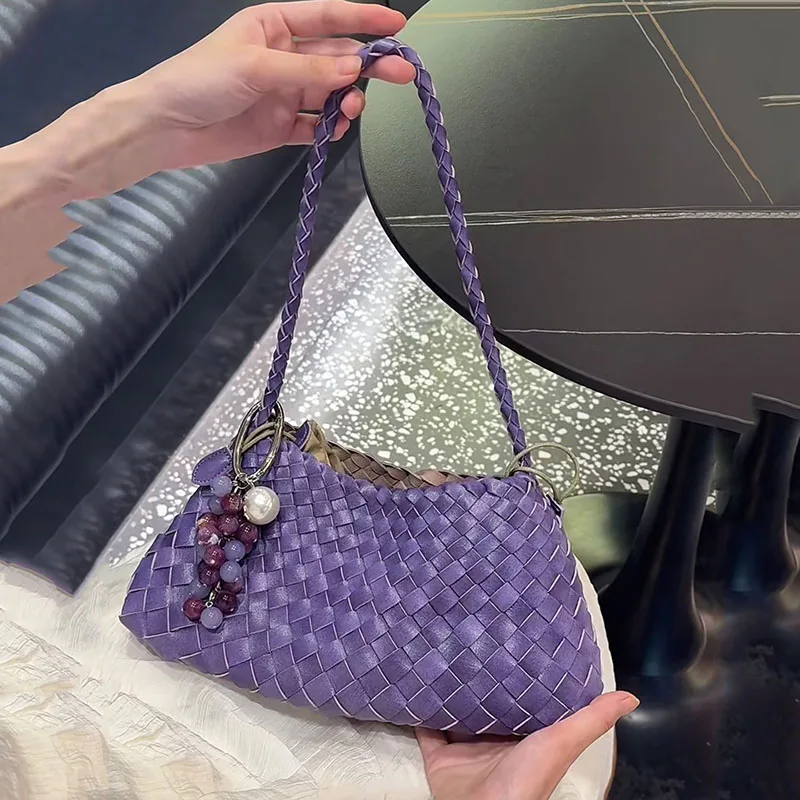 

Французская плетеная сумка из искусственной кожи, женская сумка через плечо, сумка подмышки, кожаная сумка в стиле ретро растительного дубления, женская сумка для мамы, женская