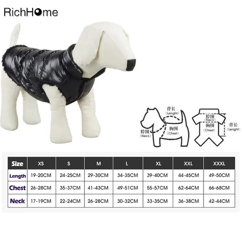 Large Size Winter Clothes for Dogs Clothing Warm Vest Dog Clothes for Small Large Dogs, Puppy Down Jacket Waterproof Pet Clothes