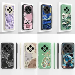 For Oppo Reno 12F Case Artistic Style Full Coverage Anti Drop Funda For Oppo Reno12 F 4G 5G Soft Liquid Phone Back Covers Coque