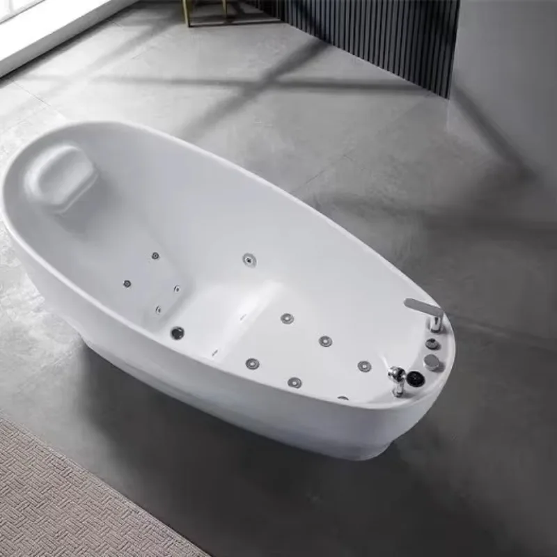 Brand new bathtub Independent spa Acrylic Jacuzzi for 1 person with faucet and pillows