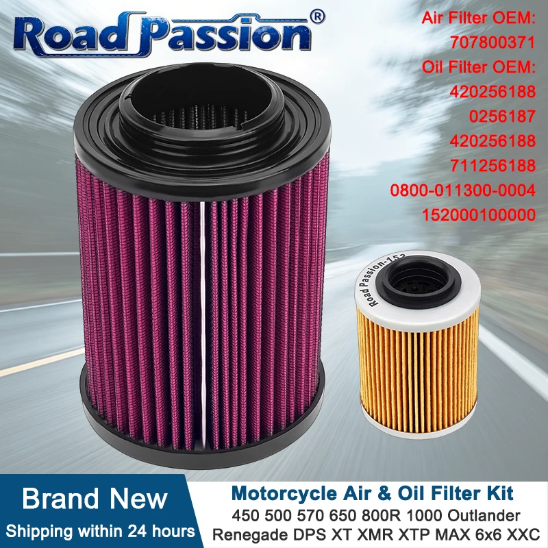 Motorcycle Air & Oil Filter Kit For Can-Am ATV 450 500 570 650 800R 1000 Outlander Renegade DPS XT XMR XTP 707800371 420256188