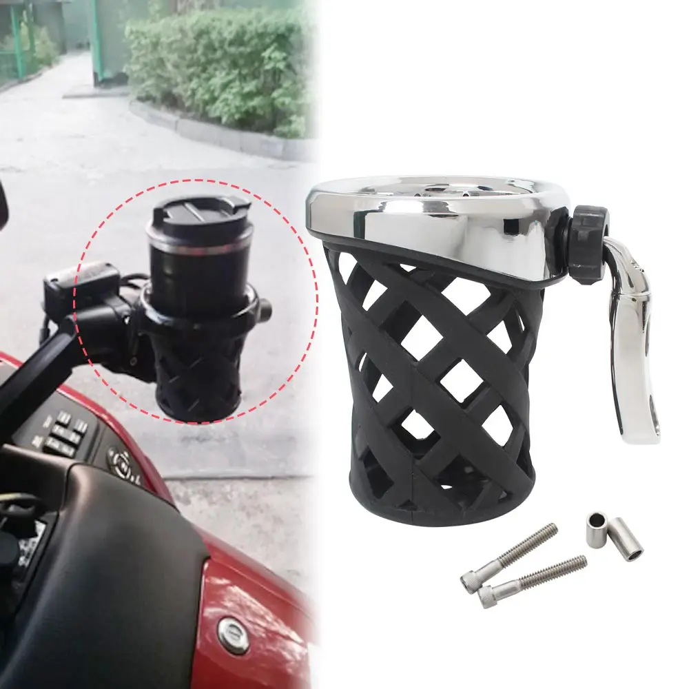 Motorcycle Adjustable Handlebar Drink Cup Holder Beverage Water Bottle Cage Bracket For Harley Yamaha Indian Kawasaki Suzuki