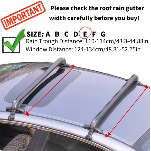 Car Roof Bars with Locks Universal Use for 4 or 5 Door Cars Aluminum 1m/39.37in