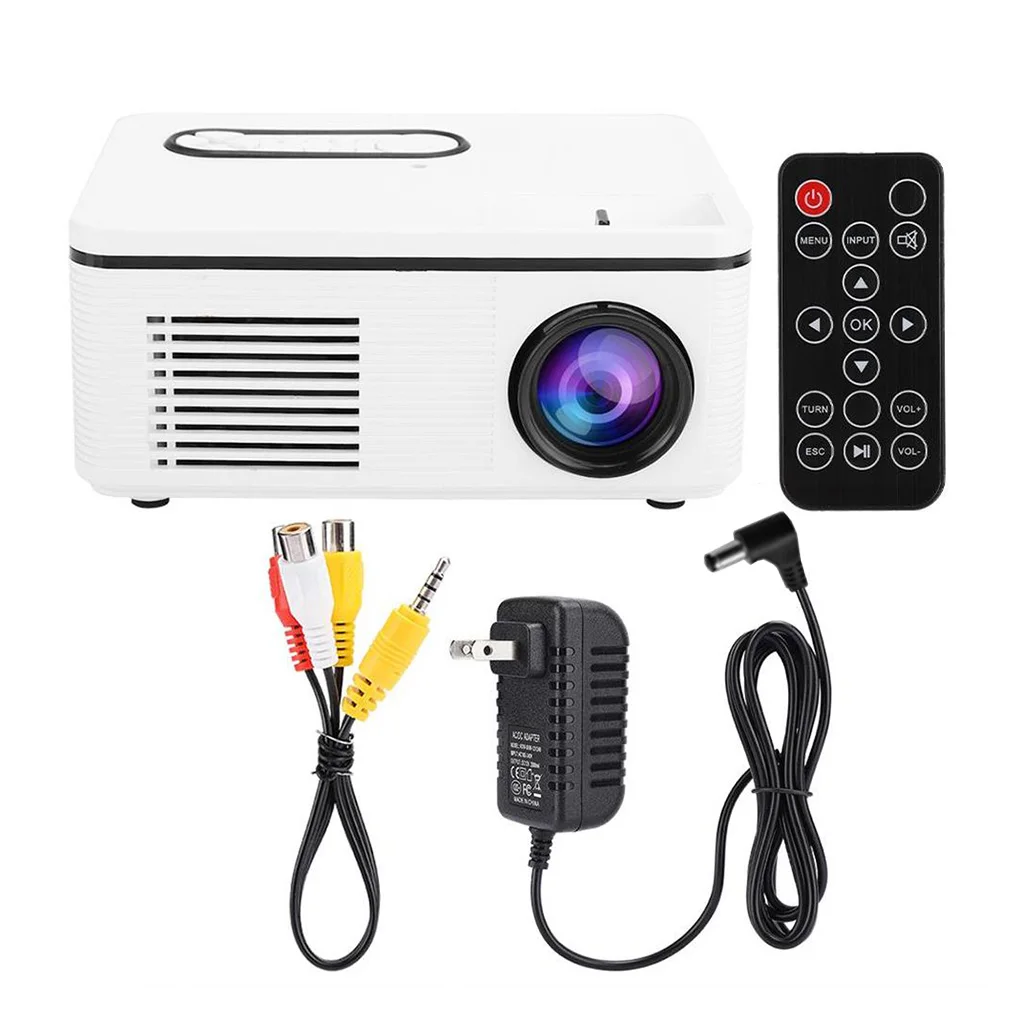 S361 Mini Home Portable LED Projector 1080p HD for Desktop / DVD / Mobile Phone / Speaker(US 100-240V)(White )