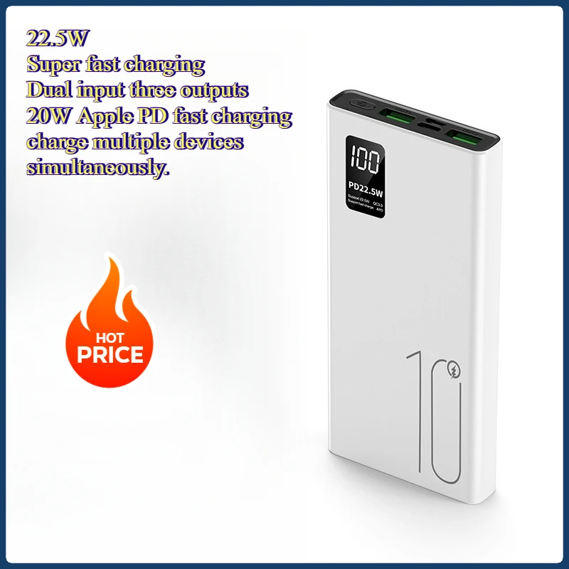 Fast Charging Power Bank 10000mAh Ultra-thin Mobile Power Supply