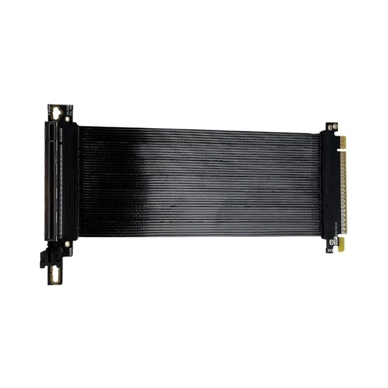 

Flat 0.9mm PCIe 5.0 X16 Risers Cord Vertical GPU Installation Aluminum Polyester Shield Two Grounding Technology N0HC