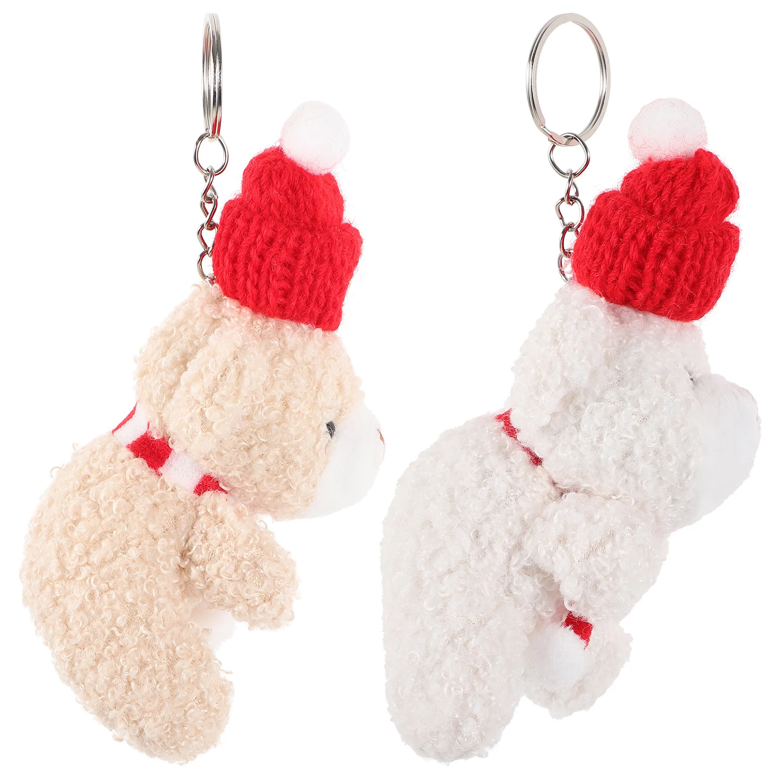 

2Pcs Cute Bear Keychain with Scarf and Hat Pendant Functional Key Ring for Bag Handbag Backpack Purse Decoration