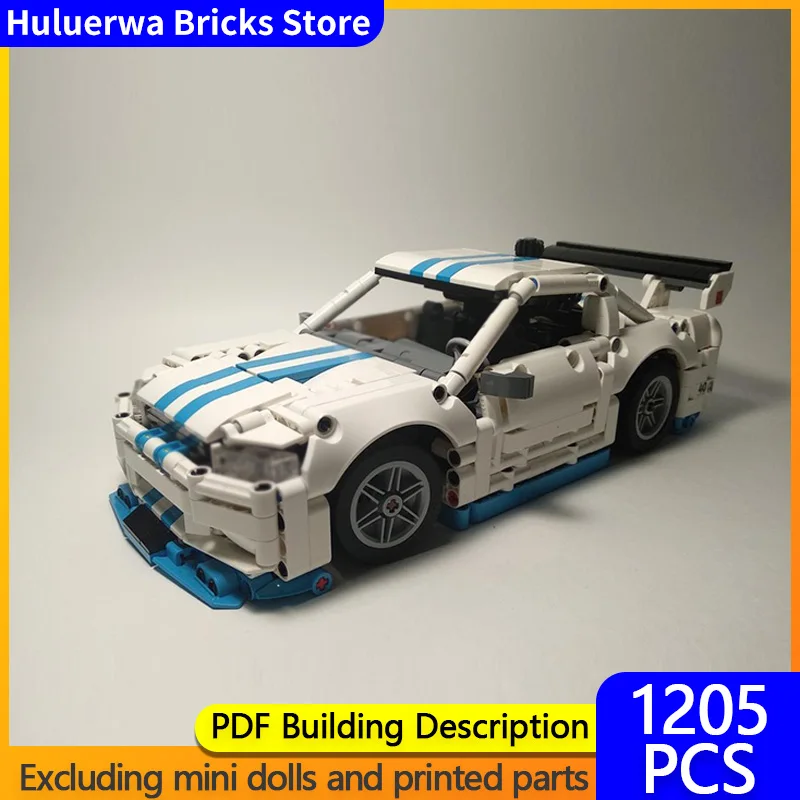 

Speed Hypercar Model MOC Building Bricks R34 Top Tier Sports Car Modular Technology Gifts Holiday Assemble Children Toys Suit