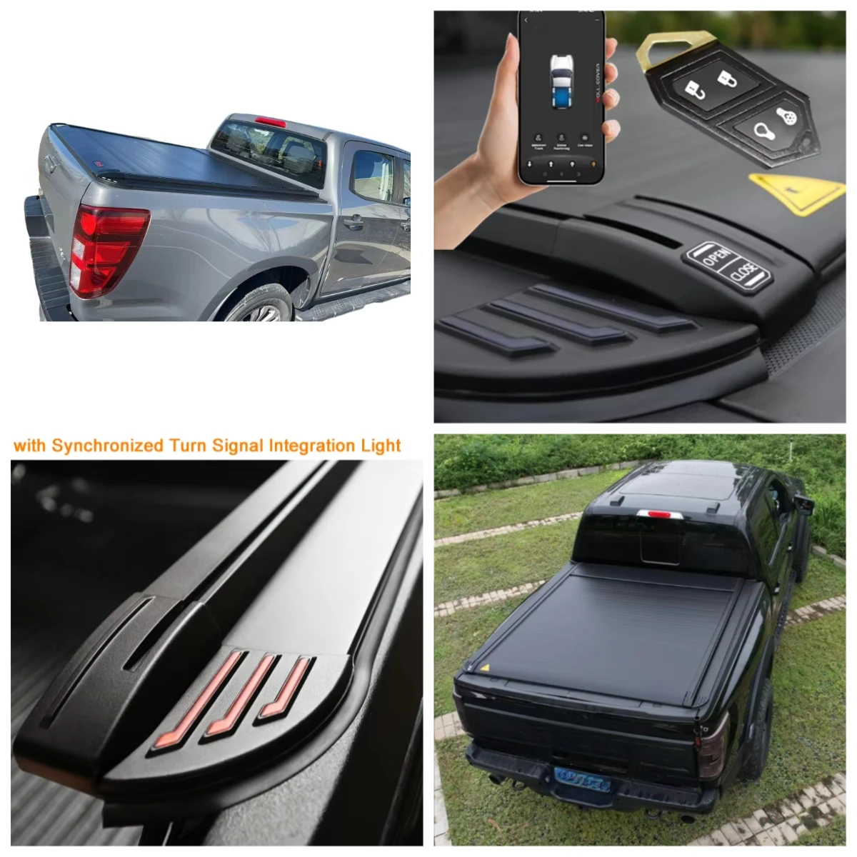 

Aluminum Alloy Electric Roller Shutter for Ranger Pickup Black Power Retractable Truck Lid Locking Waterproof