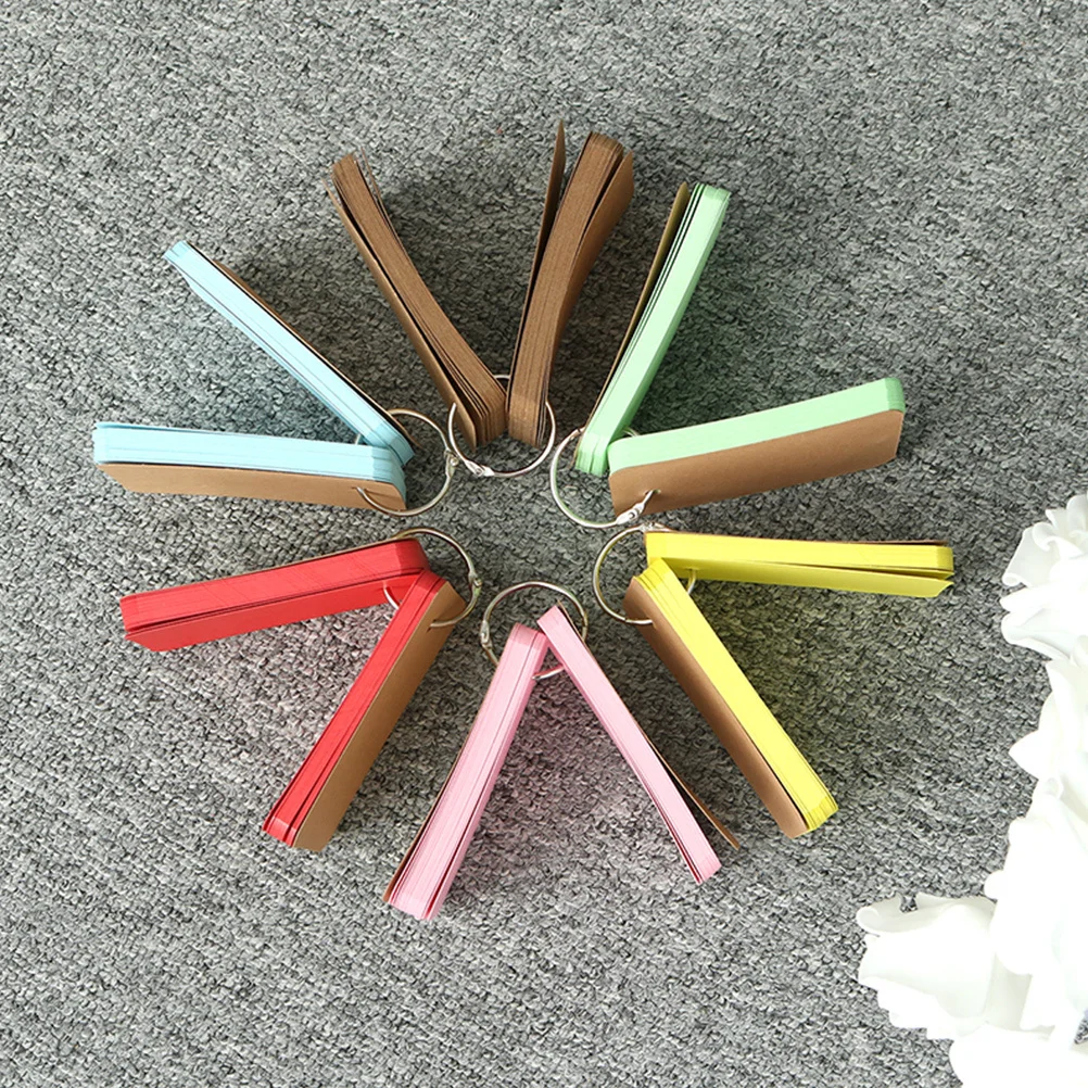 

5 Books Colored Note Cards Blank Flash Cards with Iron Ring Portable Memo Pads DIY Note Pads for Revision Study Planning