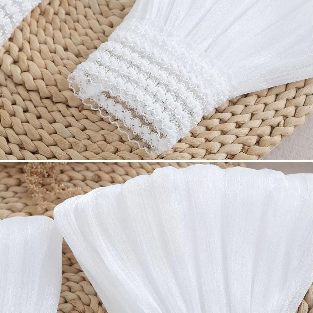 أصفاد نسائية مزيفة من الدانتيل موضة بيضاء مثيرة قابلة للانفصال أساور معصم فرنسية أنيقة للسيدات فستان حفلات الزفاف مطوي بأكمام وهمية