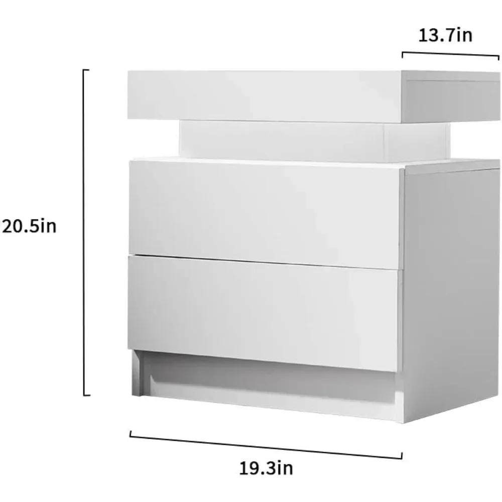 Table de chevet LED avec lumière LED, table de chevet générique