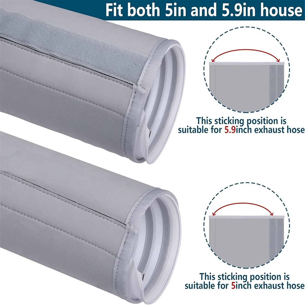 Il coperchio del tubo del condizionatore d'aria avvolge il coperchio dello sfiato del condotto del tubo AC-manicotto coibentato per AC portatile per 5In e 5.9In di diametro