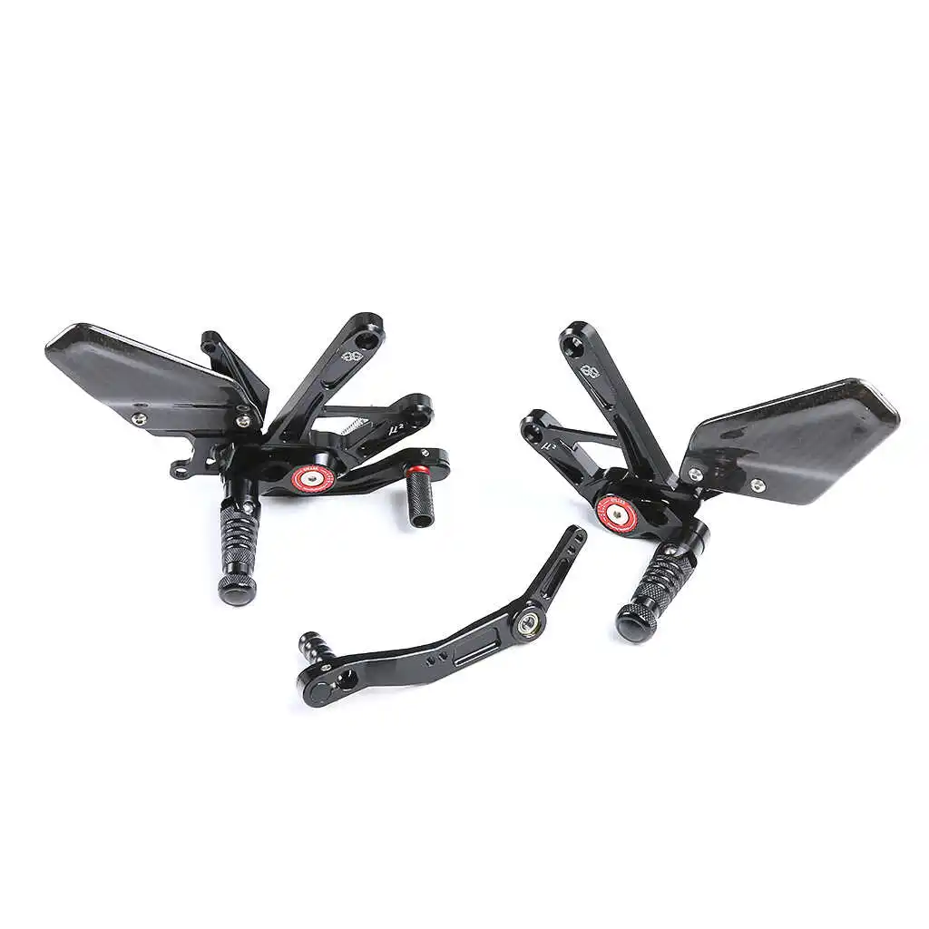 . Piezas para Yamaha R1, conjunto de Pedal elevado de fibra de carbono modificado, pedales ajustables para motocicleta YAMAHA R1M