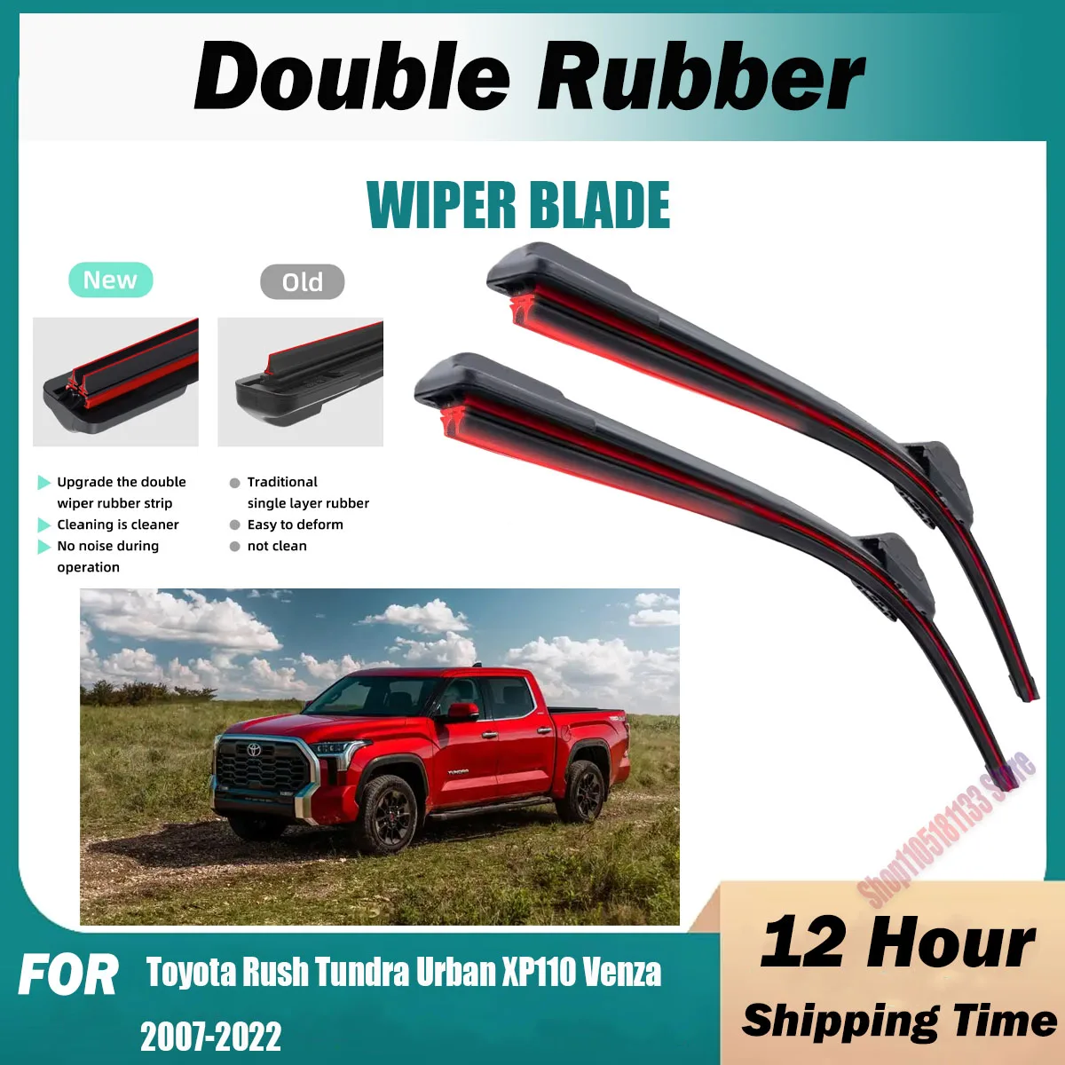 Limpiaparabrisas doble de goma para Toyota Rush Tundra Urban XP110 Venza, escobillas limpiaparabrisas delanteras, accesorios para parabrisas