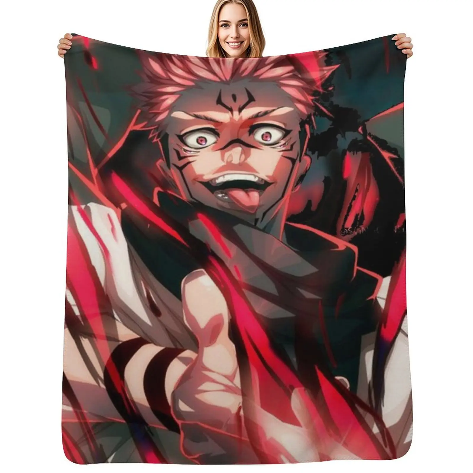 sukuna Throw Blanket Stylish Decor Blanket Gift for Friends Roommate