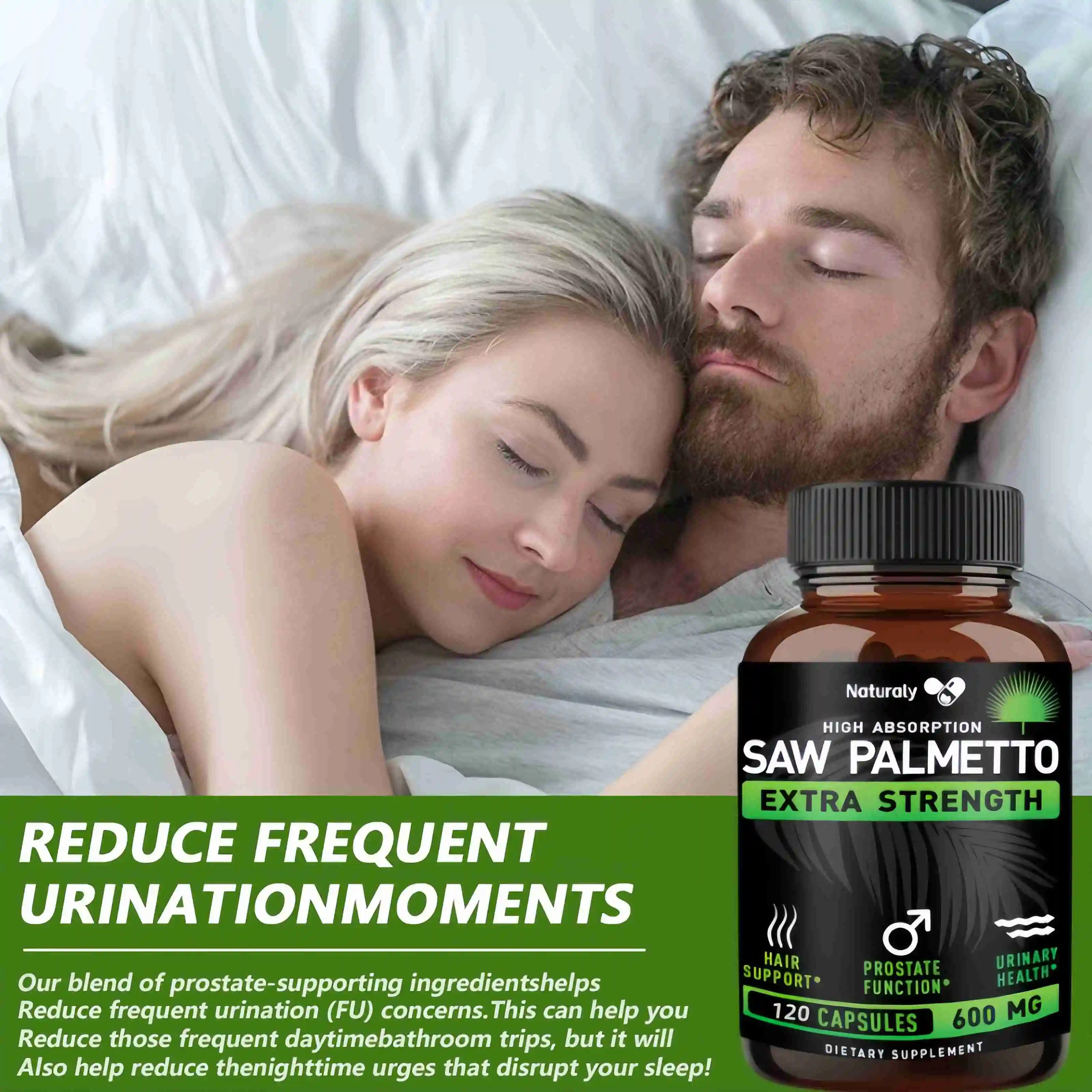 Saw Palmetto Capsules Help Promote Prostate Health,Reduce Baldness and Thinning Hair &Regulate Hormonal Sex Capsules in The Body